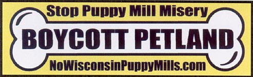 Bumper sticker in support of the boycott of PETLAND pet stores