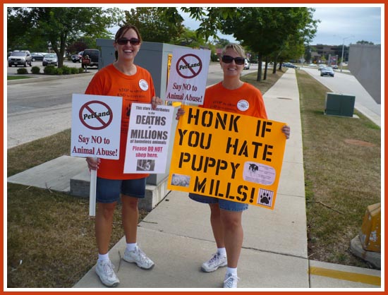 Protest, Pewaukee Petland, 23 August 2008