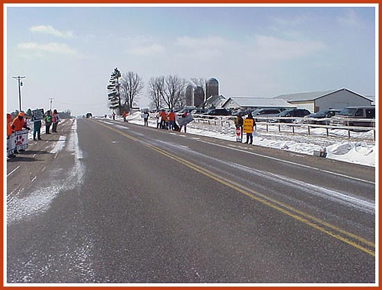 Thorp Dog Auction, 11 Mar 09: 50 protesters, frigid temperatures