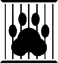 Paws behind bars logo of the Wisconsin Puppy Mill Project, Inc.